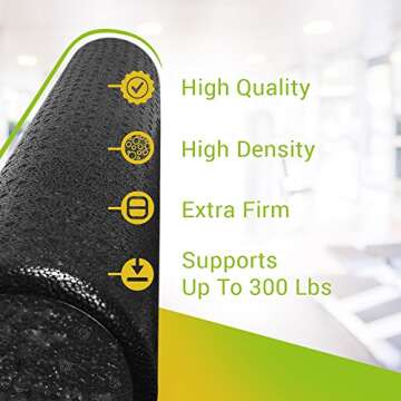 BodyHealt High Density Foam Roller - Half Foam Roller, Foam Roller for Pysical Therapy & Exercise. Density Foam Roller, Foam Rollers for Muscles Deep Tissue. Foam Roller, Half Round Foam Roller - 6X12