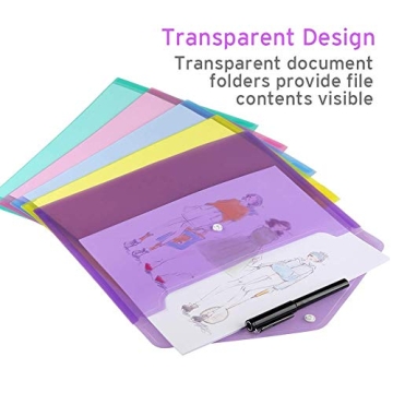 Colorful Sooez 12 Pack Folders for Document Organization