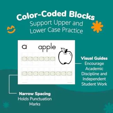 Channie's PreK Kindergarten Handwriting Visual Alphabets & Numbers Learning & Tracing Workbooks, 3 Pack - Alphabet & Numbers Preschool Workbook for Homeschool and After School