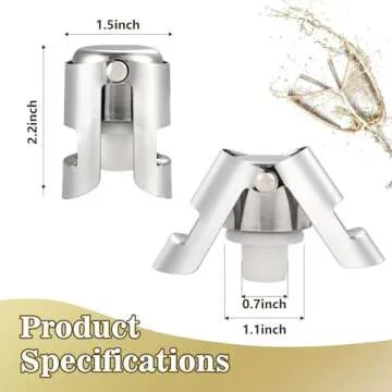 Stainless Steel Champagne Stoppers - Keep Bubbles Fresh!