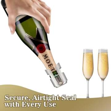 I-MART Pack of 6 Stainless Steel Champagne Stoppers, Prosecco, Sparkling Wine Bottle Stopper, Cork