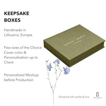 Wedding Keepsake Box | Personalized Linen Memory Box | Wedding Photo Album Box | Custom Size Scrapbo...