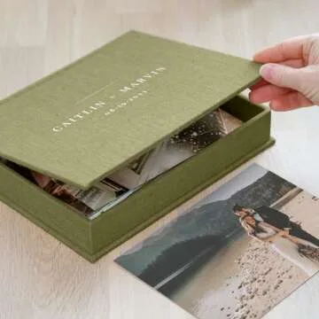 Wedding Keepsake Box | Personalized Linen Memory Box | Wedding Photo Album Box | Custom Size Scrapbook Box | Large Gift Box Hand Made in Europe
