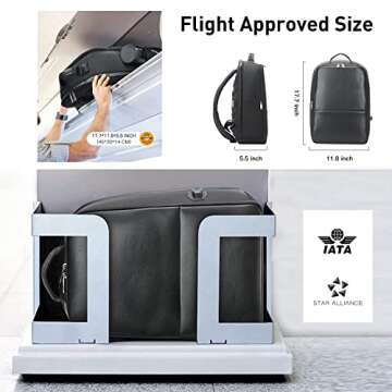 BOPAI Anti-Theft Executive Business Professional Backpack Men 15.6 Inch Laptop with Bottle Holder USB Charging Travel Work Multi Functional Office Computer Smart Rucksack Exclusive in Black Waterproof