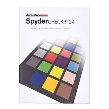 Datacolor SpyderCHECKR 24 - Color calibrate your camera for consistent image color across multiple camera systems/lighting conditions. Target color chart has 24 target colors + grey card.