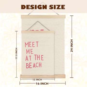 LUVADIAN Beach Wall Decor - Meet Me at the Beach Poster Hanger Frame for Coastal Decor