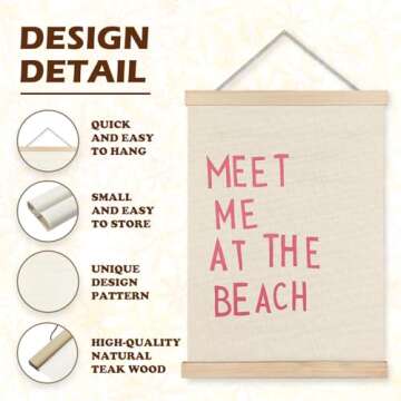 LUVADIAN Beach Wall Decor - Pink Coastal Aesthetic Art