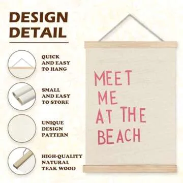 LUVADIAN Beach Wall Decor - Pink Coastal Aesthetic Art