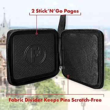 PinFolio Mini Show Pin Display Bag, Lightweight & Compact Mini Sports Pin Book with Carry Strap for ...