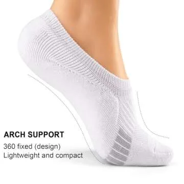 Gonii Womens No Show Socks Athletic Ankle Socks Cushioned Running Low Cut 5 Pairs White