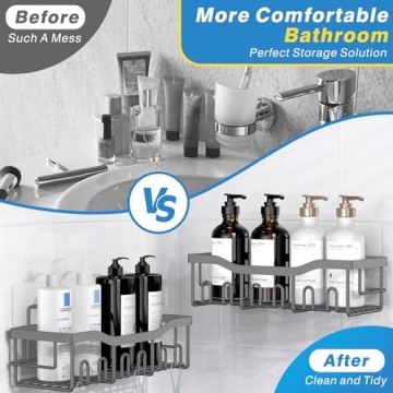 Shower Caddy 5 Pack Adhesive Organizer for Bathroom