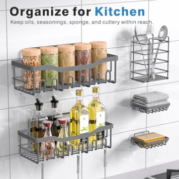 Shower Caddy 5 Pack Adhesive Organizer for Bathroom