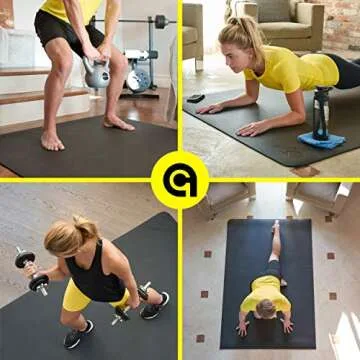 ActiveGear Large Exercise Mat for Home Workout | Workout Gym Flooring for Home Gym | Rubber Workout Mat - 6 x 4 ft Black