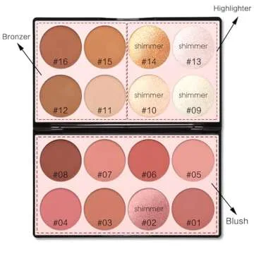 16 Colors Contour Palette Make up - Blush Highlighters Bronzer Powder All in one Makeup Palettes Con...