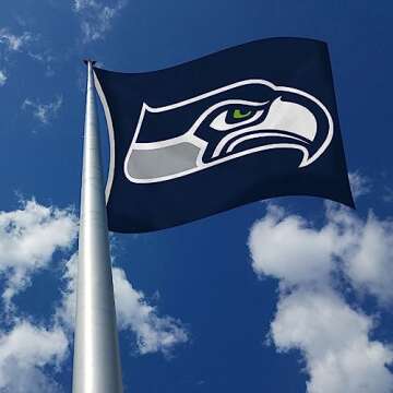 Rico Industries NFL Seattle Seahawks 3-Foot by 5-Foot Single Sided Banner Flag with Grommets