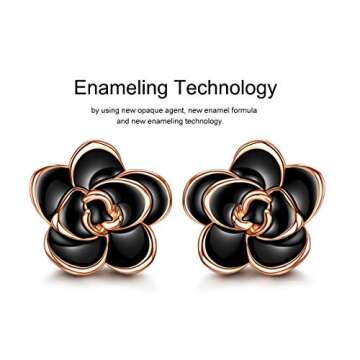 Elegant Flower Stud Earrings for Women - 18K Gold Plated Hypoallergenic Jewelry