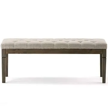 SIMPLIHOME Waverly Tufted Ottoman Bench for Living Room