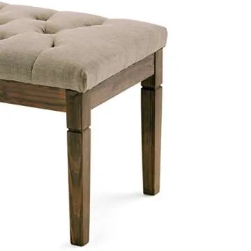 SIMPLIHOME Waverly Tufted Ottoman Bench for Living Room