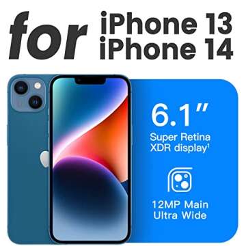 Mkeke for iPhone 14 Case for iPhone 13 Case Clear Transparent Shockproof Bumpers Cases for iPhone 13...