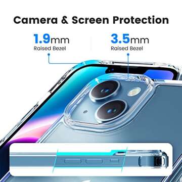 Mkeke for iPhone 14 Case for iPhone 13 Case Clear Transparent Shockproof Bumpers Cases for iPhone 13/14 Phone Case