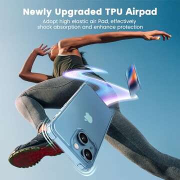 Mkeke for iPhone 14 Case for iPhone 13 Case Clear Transparent Shockproof Bumpers Cases for iPhone 13/14 Phone Case