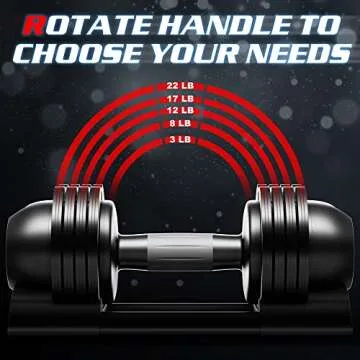 Adjustable Dumbbell Set 22lbs pair adjustable dumbbell- Perfect for Strength Training and Fitness Wo...