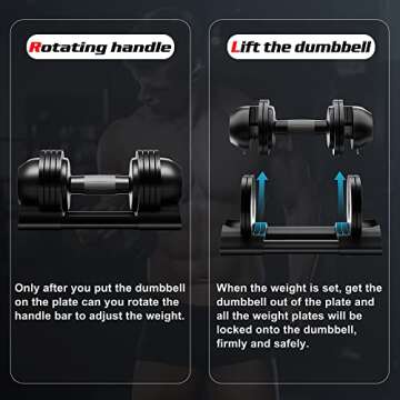 Adjustable Dumbbell Set 22lbs pair adjustable dumbbell- Perfect for Strength Training and Fitness Workouts
