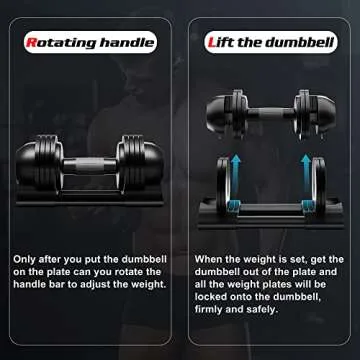 Adjustable Dumbbell Set 22lbs pair adjustable dumbbell- Perfect for Strength Training and Fitness Workouts