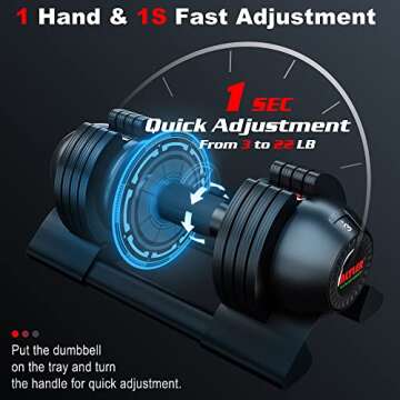 Adjustable Dumbbell Set 22lbs pair adjustable dumbbell- Perfect for Strength Training and Fitness Workouts