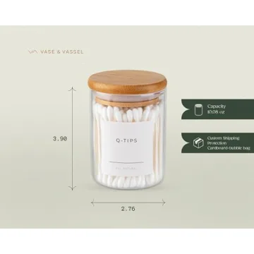 Mini Glass Apothecary Jars with Bamboo Lids Set of 3