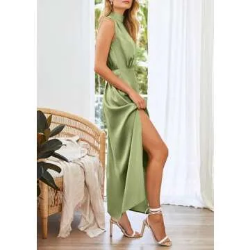 Elegant PRETTYGARDEN Satin Maxi Dress for All Occasions