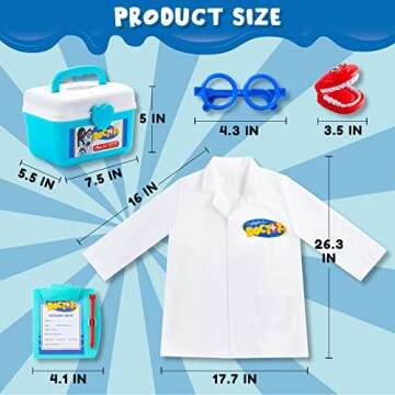 JOYIN 31Pcs Doctor Kit for Kids,Pretend Play Toys, Educational Dentist Medical Kit with Electronic Stethoscope,Doctor Role Play Costume,Durable Medical Dr Kit Toys for Boys Girls Gifts Ages 3+