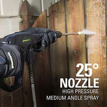 Greenworks 2000 Max PSI @ 1.1 GPM (13 Amp) Electric Pressure Washer (Black Frame) PWMA Certified, Green