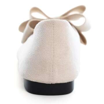 TN TANGNEST Women Fashion Bowknot Flats Comfort Pointed Toe Dress Shoes Apricot 40(8)