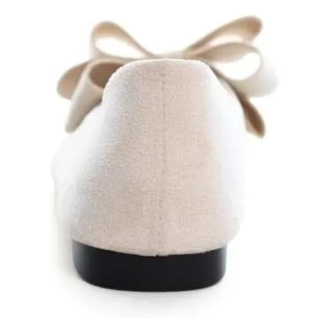 TN TANGNEST Women Fashion Bowknot Flats Comfort Pointed Toe Dress Shoes Apricot 40(8)