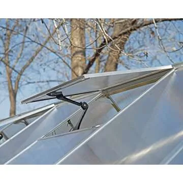 Palram - Canopia 6x8 Greenhouse for Outdoors, Walk-In, UV Polycarbonate Panels, Heavy Duty Aluminum Frame, Lockable Door, Adjustable Roof Vent, Rain Gutters, Plant Hangers, Hybrid (Silver)