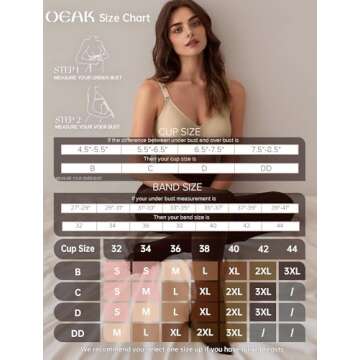 OEAK Womens Comfortable Bras Wireless V Neck Bra Full Coverage Bralettes Seamless Tshirts Bras Push Up Bras with Extender Oatmeal 3XL