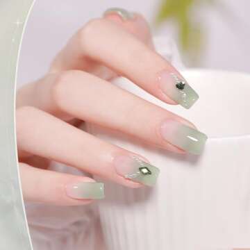 GAOY Jelly Green Gel Polish Set for Stylish Nail Art