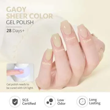 GAOY Jelly Green Gel Polish Set for Stylish Nail Art