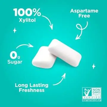 PUR Gum | Aspartame Free Chewing Gum | 100% Xylitol | Natural Wintergreen Flavored Gum, 55 Pieces (Pack of 6)