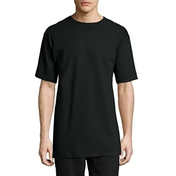 Hanes Beefy-T Men's Black Short Sleeve Shirts, 2-Pack
