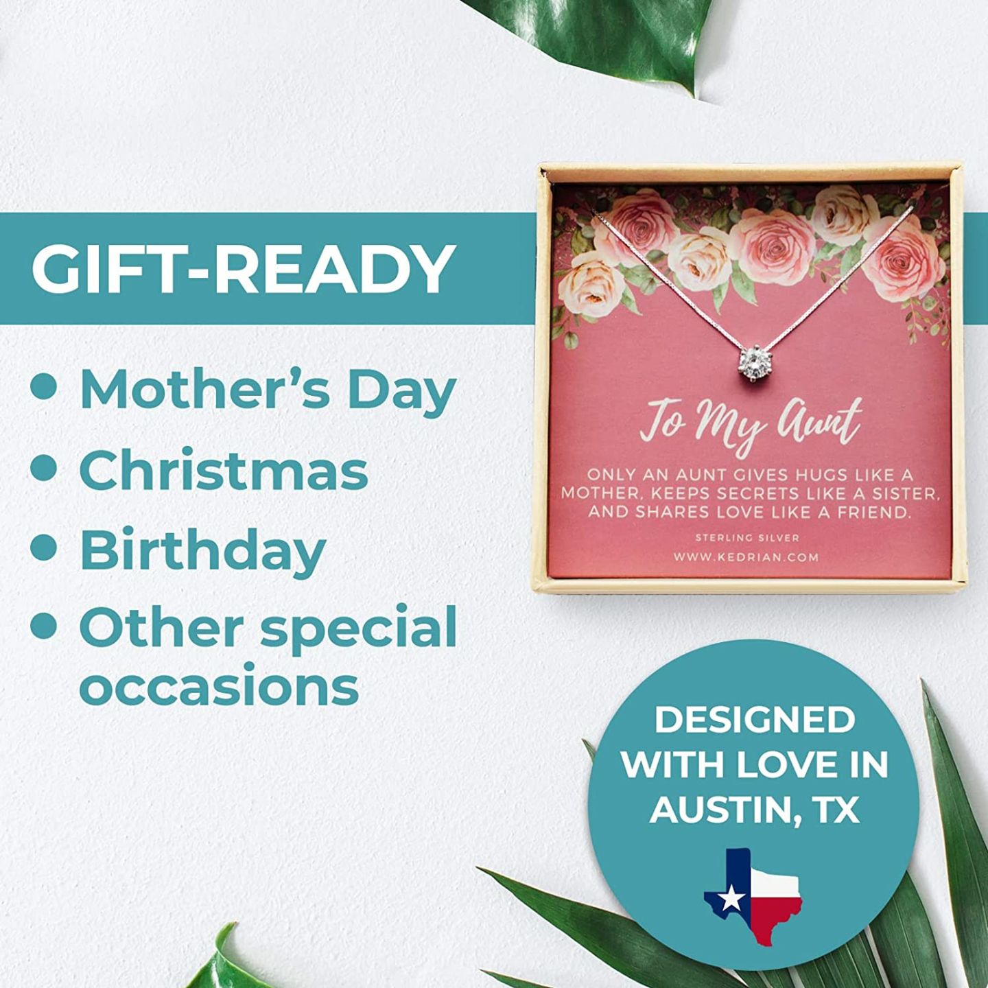 Aunt Necklace 925 Sterling Silver Pendant Gift