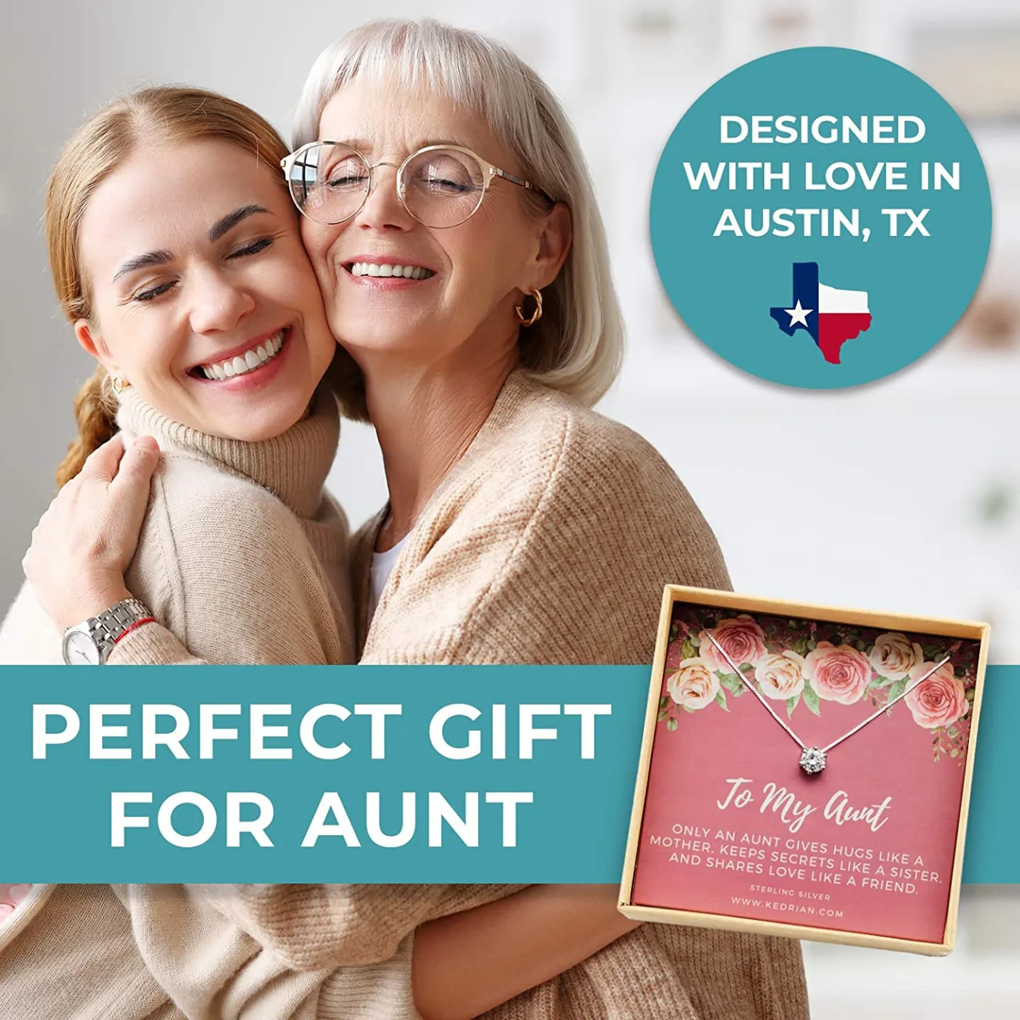 Aunt Necklace 925 Sterling Silver Pendant Gift