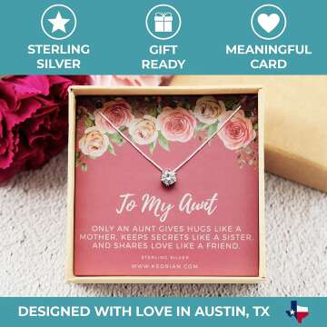 Aunt Necklace 925 Sterling Silver Pendant Gift