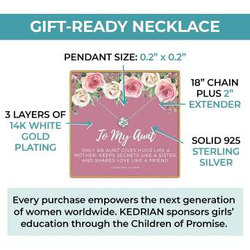 Aunt Necklace 925 Sterling Silver Pendant Gift