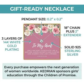 Aunt Necklace 925 Sterling Silver Pendant Gift
