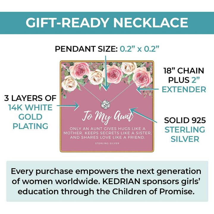 Aunt Necklace 925 Sterling Silver Pendant Gift