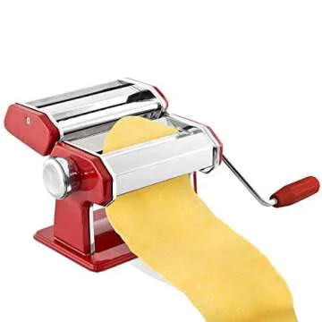 GOURMEX Stainless Steel Manual Pasta Maker Machine - Homemade Pasta Perfection!