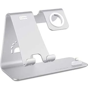 Bestand 3 in 1 Stand Holder for iPhone Mobile Phone iWatch Apple Watch and Charging Stand for Airpods Only (Patented, Airpods Charging Case Not Included)