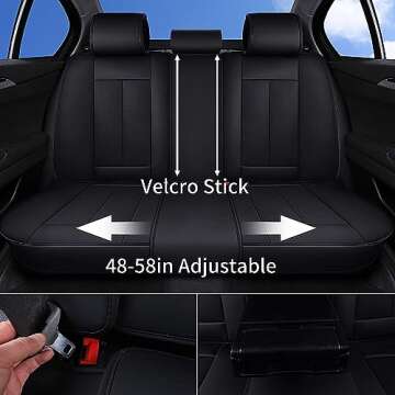 Coverado Car Seat Covers 5 Pieces, Full Set Universal Seat Covers for Cars, Waterproof Nappa Leather...